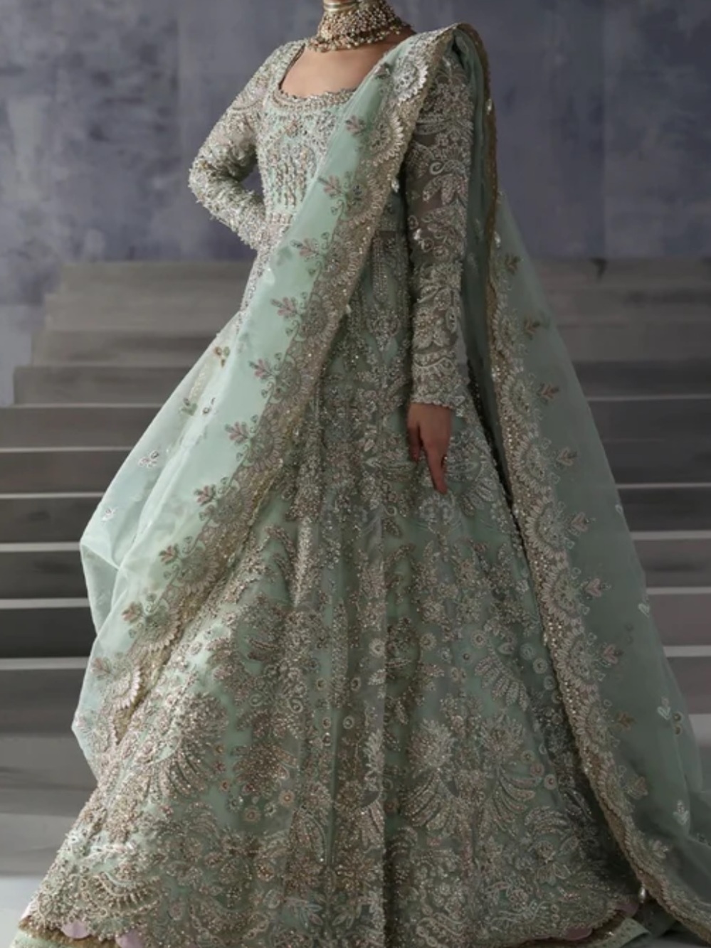 Sage Green Embroidered Maxi Dress